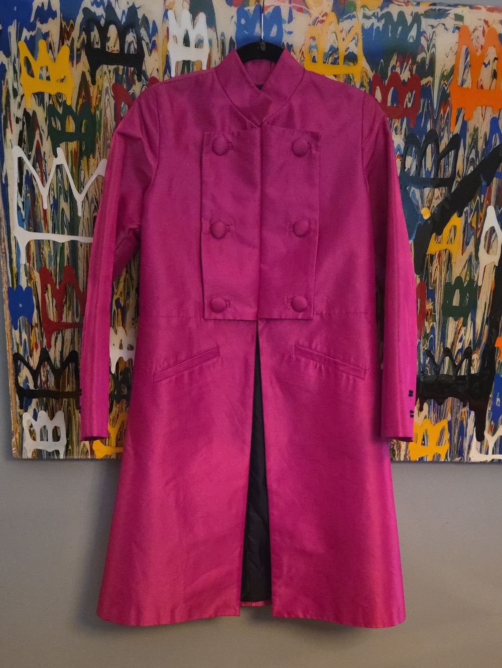 OJALA Coat Blazer. Magenta PINK. Size LARGE. Silk & Poly Blend. So Chic 🩷